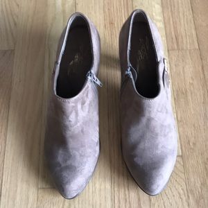 Never been worn 2” heeled suede booties, size 9.5
